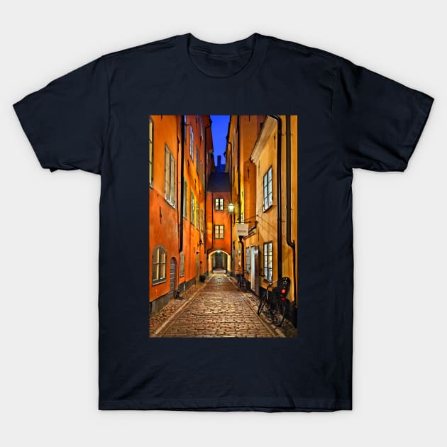 Walking around Gamla Stan - Stockholm T-Shirt by Cretense72